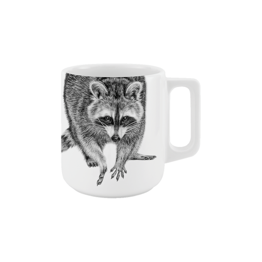 becher mit henkel . waschbär .